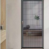 Trackless sliding folding screen doors